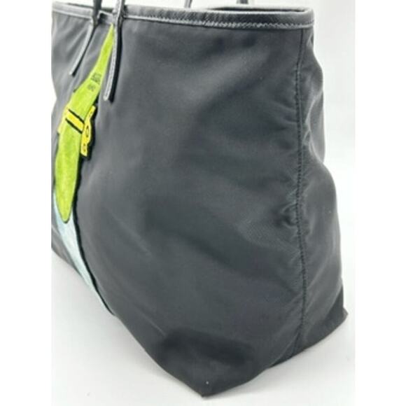 Prada Cahier Nylon Trompe L’oeil Tote*Awesome vintage tote*Mixed media velvet - Picture 8 of 16